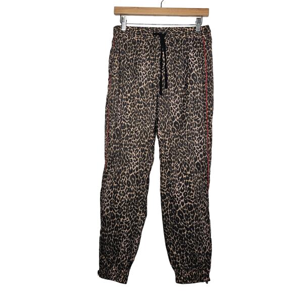 Pam & Gela Cheetah Print Nylon Track Pants Size Small Joggers Athleisure Lounge - Picture 3 of 10